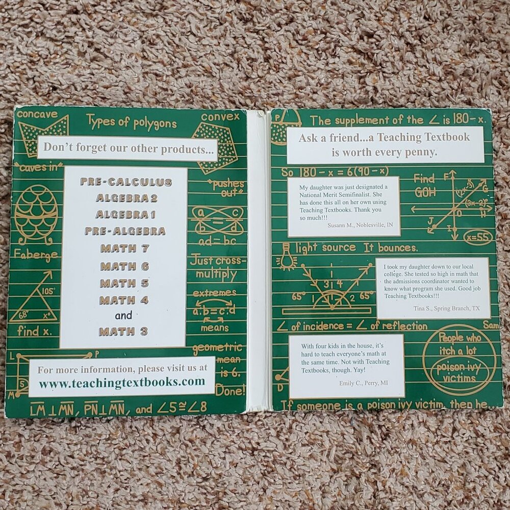 Teaching Textbooks Geometry Set of 12 CDs with Automated Grading - Picture 2 of 4